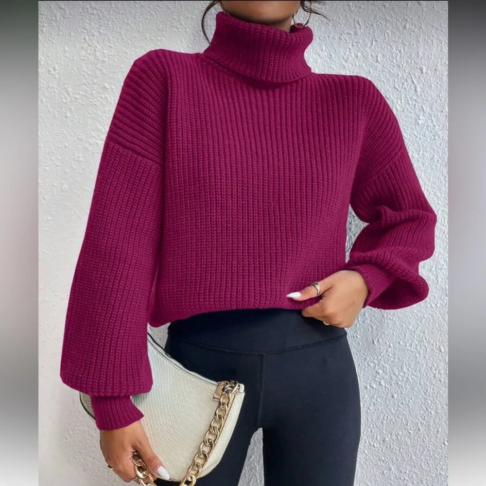 Pink Turtleneck Sweater